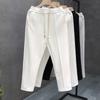 Pantalones de Verano Sueltos Finos para Hombre Adolescente Tiro Medio Pierna Recta Finos Casuales