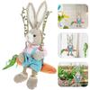 13.8Inch Easter Rabbit Decoration Swing Bunny Figure Straw Craft Ornament For Home Holiday Cute Bunny Easter Decoration