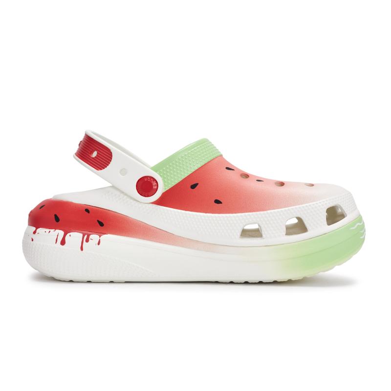 Crocs Crush Clog 811 Watermelon Clog Special Shoe Box Contrast Hole Shoes Unisex White Red Green