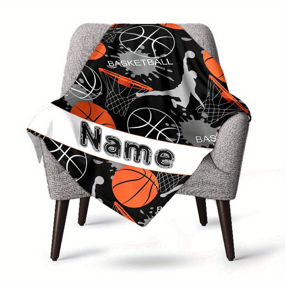Basketballthemed Home Customize Your Name Blankets Comfortable Soft Lightweight Allseason Multipurpose Blanket For Picnics Sofas Offices Beds Living
