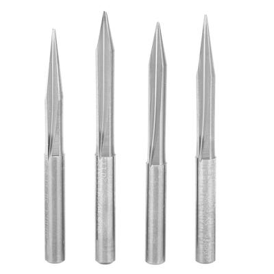 4 Pezzi Frese per Intaglio a V 2 Taglienti Punta per Incisione 4x0.5x15 gradi 4x0.5x20 gradi 4x0.5x25 gradi 4x0.5x30 gradi