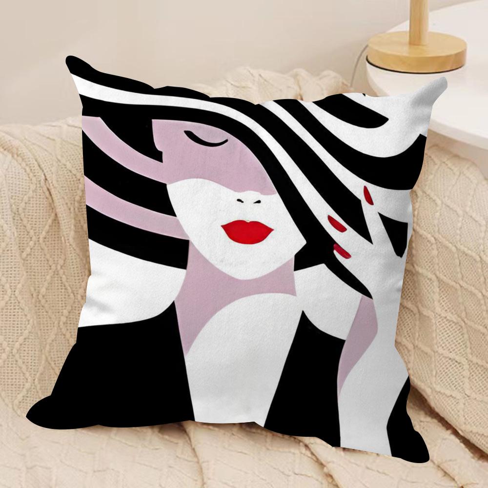 Advanced Black White Cushion Cover Pillowcase Ultra Soft Skin Friendly Fabric Cloud Like Comfort & Concealed Zipper