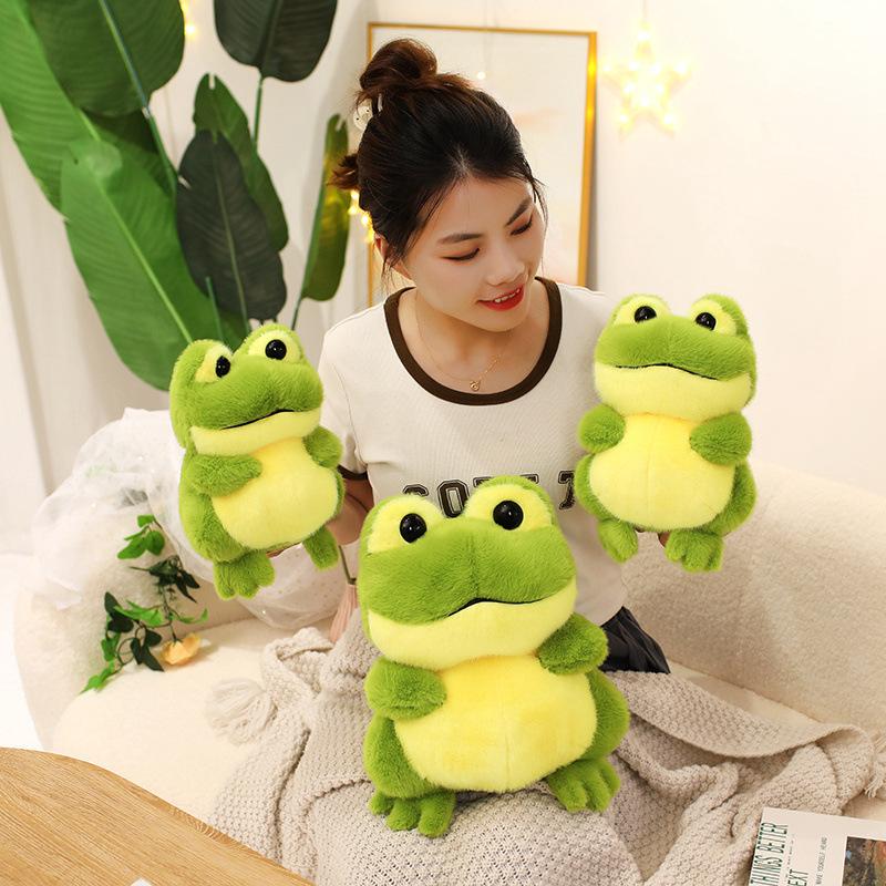 Bai Fen Bai Dolls And Toys Green Cute Simulated Little Frog Doll Plush Toy Frog Children Children Soothing Rag Doll Birthday Gift