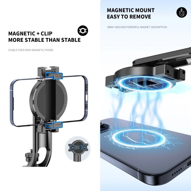 Extendable Selfie Stick Tripod 1/4'' Standard Screw 360° Rotatable for iPhone Action Camera Fill Light Portable Vlog Stand Mount 7