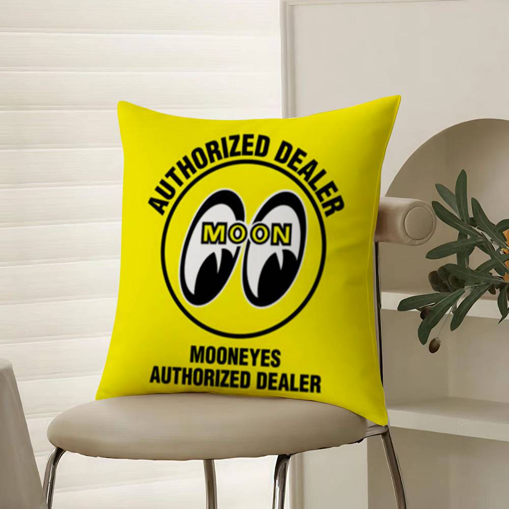 Cute Cartoon M-Mooneyes Pillow Case Comfort Sofa Bed Silky elegant Invisible zipper Decorative cushion cover 12x12Inch