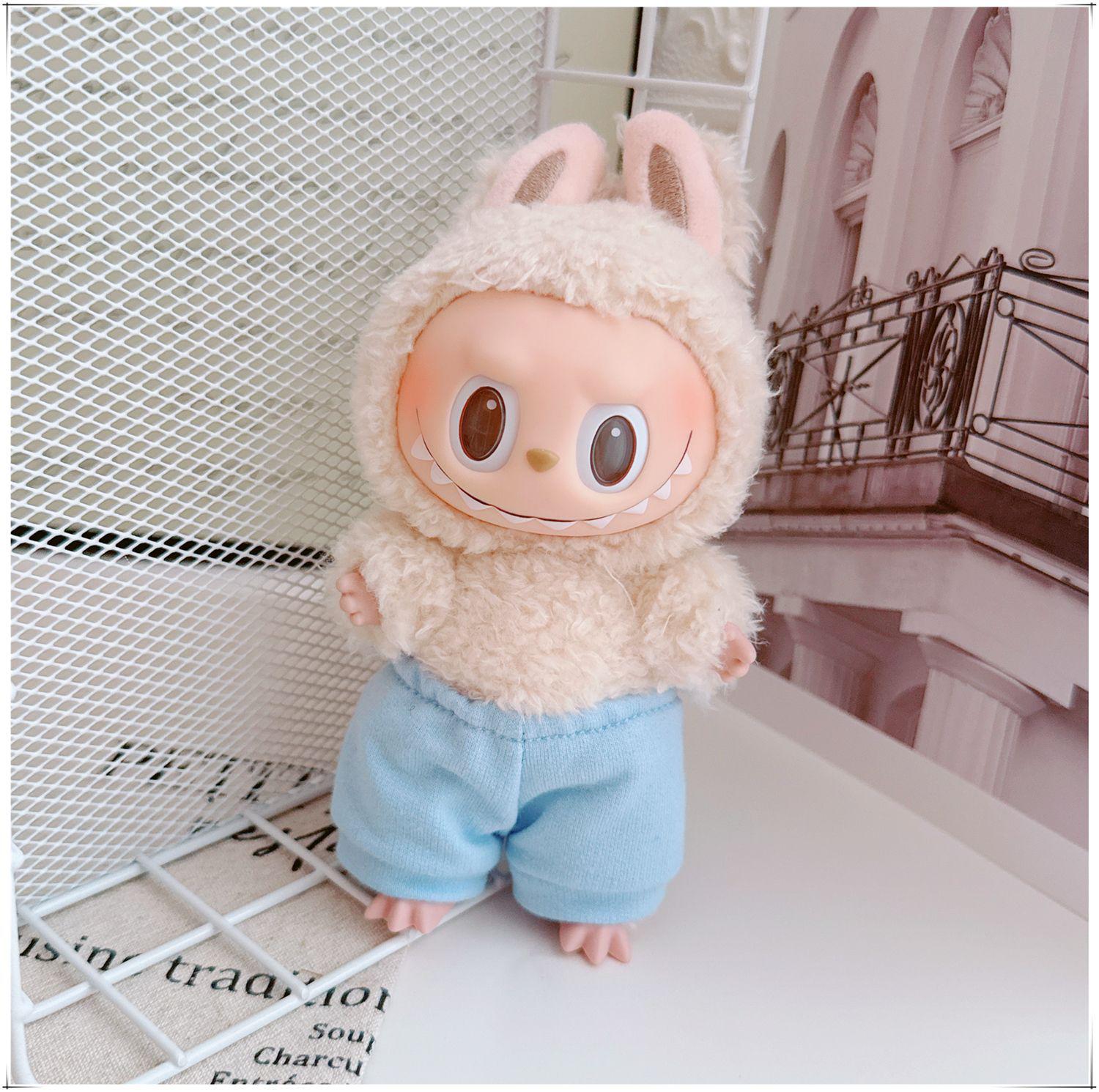 

Комплект одежды для куклы Лабубу 17 см: Модные толстовки с капюшоном (Белый, Черный, Синий) для 10-сантиметровых хлопковых кукол Small Doll Clothes (doll not included)