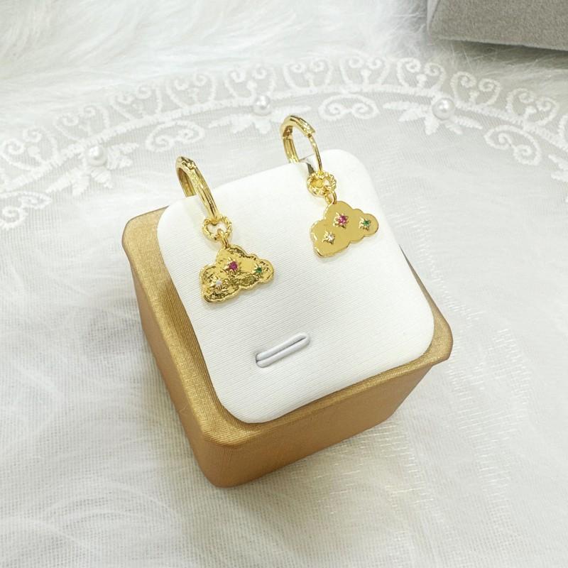 Delicate Cloud Rainbow Stud Earrings With Micro Pave Zirconia Sweet Minimalist Fashion Jewelry Women Cloud-shaped Stud Earring
