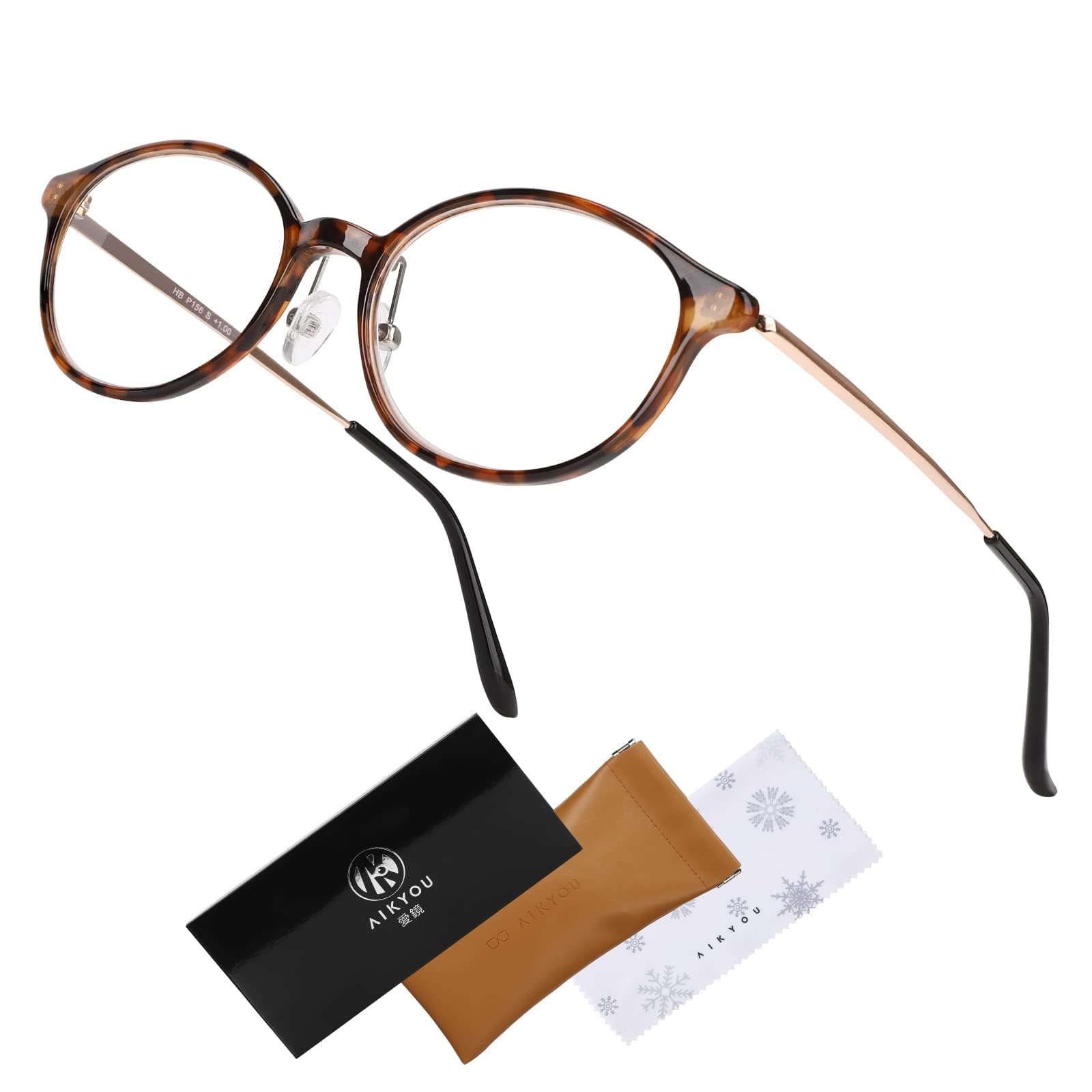 

Очки для чтения для мужчин и очки по рецепту прочного качества со снежным узором, японские очки для чтения из ПУ лазера, чехол для смартфона для [Aikagami] женщин,