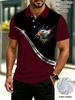 Men'S Outdoor Polo Shirt, Mixed Colors, Multiple Sizes, Polyester Material, Stylish Eagle And Flag Design, Suitable for Hiking And Outdoor Leisure,