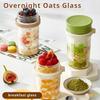 400ML Overnight Oats Glass Cup With Lid & Spoon Food Grade Sealed Leakproof for Breakfast Yogurt Meal Prep Gifting