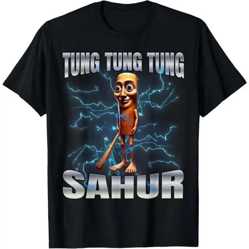 100% Cotton Unisex Tung Tung Tung Sahur T-Shirt women graphic shirts XS