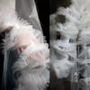 1yard Pleated Lace Fabric 3D Organza Ruffle Trim Cloud Chiffon Folding Fan Mesh Fabric DIY Decorative Cloth Fabric For Designer