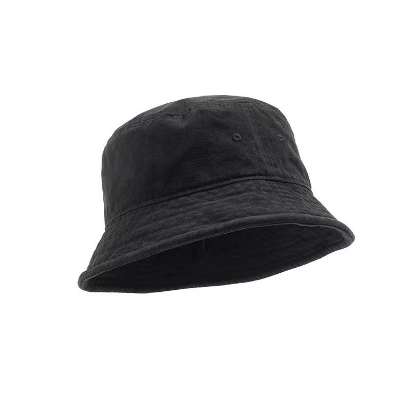 

Washed Solid Color Japanese Men and Women Versatile Korean Version Hat Hip Hop Street Trendy Brand Retro Bucket Hat чёрный