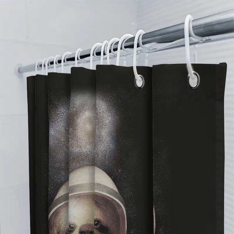 Space Cat Astronaut Shower Curtain Galaxy Kitten Bathroom Decor Cosmic Pet Lover Gift Modern Home Decor