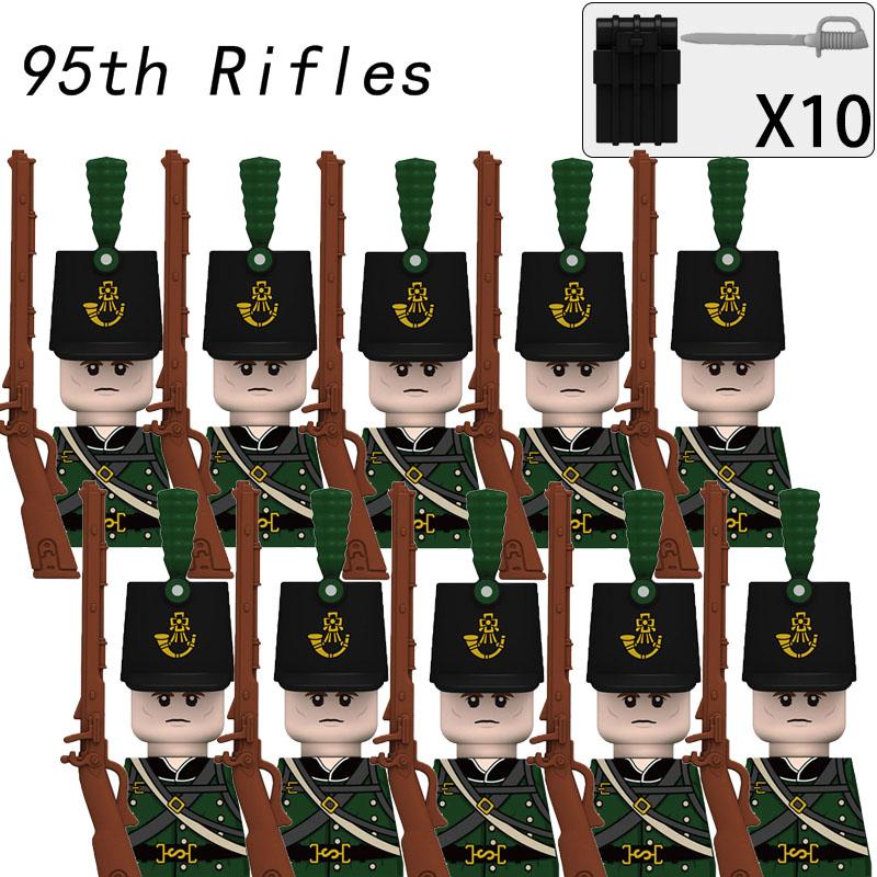 Kids Toys Napoleonic Wars Building Blocks 10pcs/lot Fusilier Lancer Soldiers Mini Action Figures Toys For Kids Christmas Gifts
