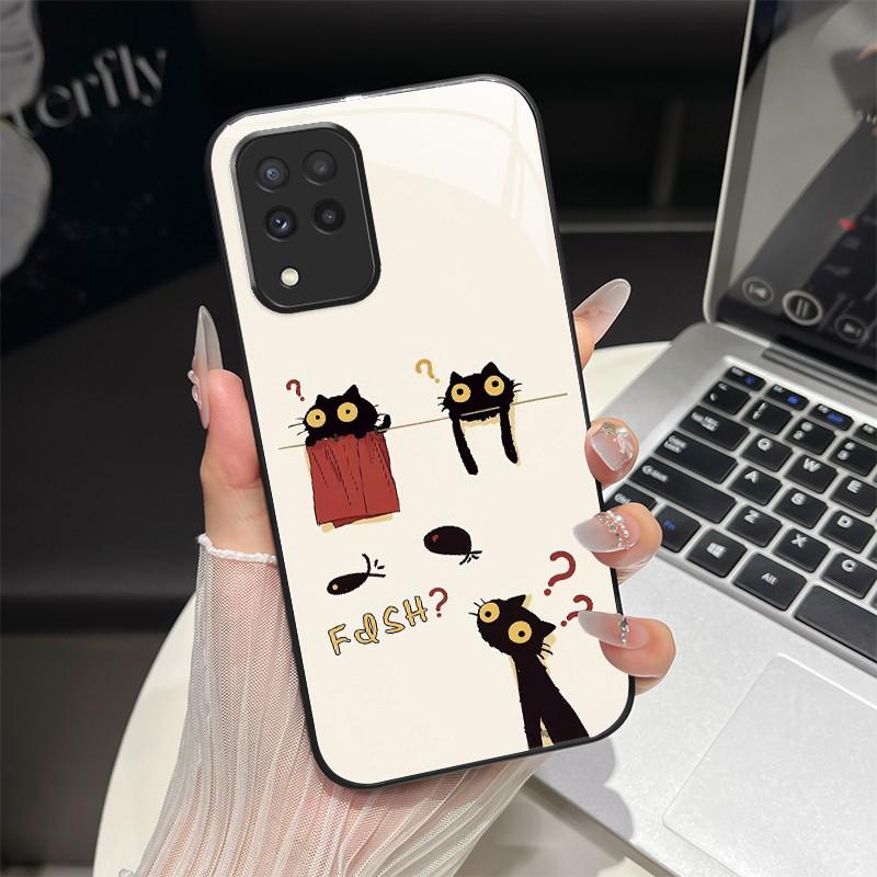 For Samsung M33 M53 Phone Case Trendy Fantasy Design Tempered Glass Hard Bumper For Galaxy M 33 M 53 Full Protection Back Covers