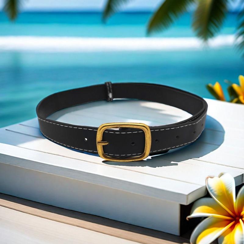 Pu Womens Chic Slim Waist Belt Perfect For Casual And Fashionable Daily Wear Black In
