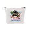Large Capacity Linen Makeup Bag: Cross-Border Printed Cosmetic Storage with Zipper