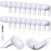 Kanayu 100 Pack Wired Earbuds Bulk Earbuds for Classroom White Ear Headphones Wired Basic Student Earbuds No Microphone with 3.5 MM Jack for Kids