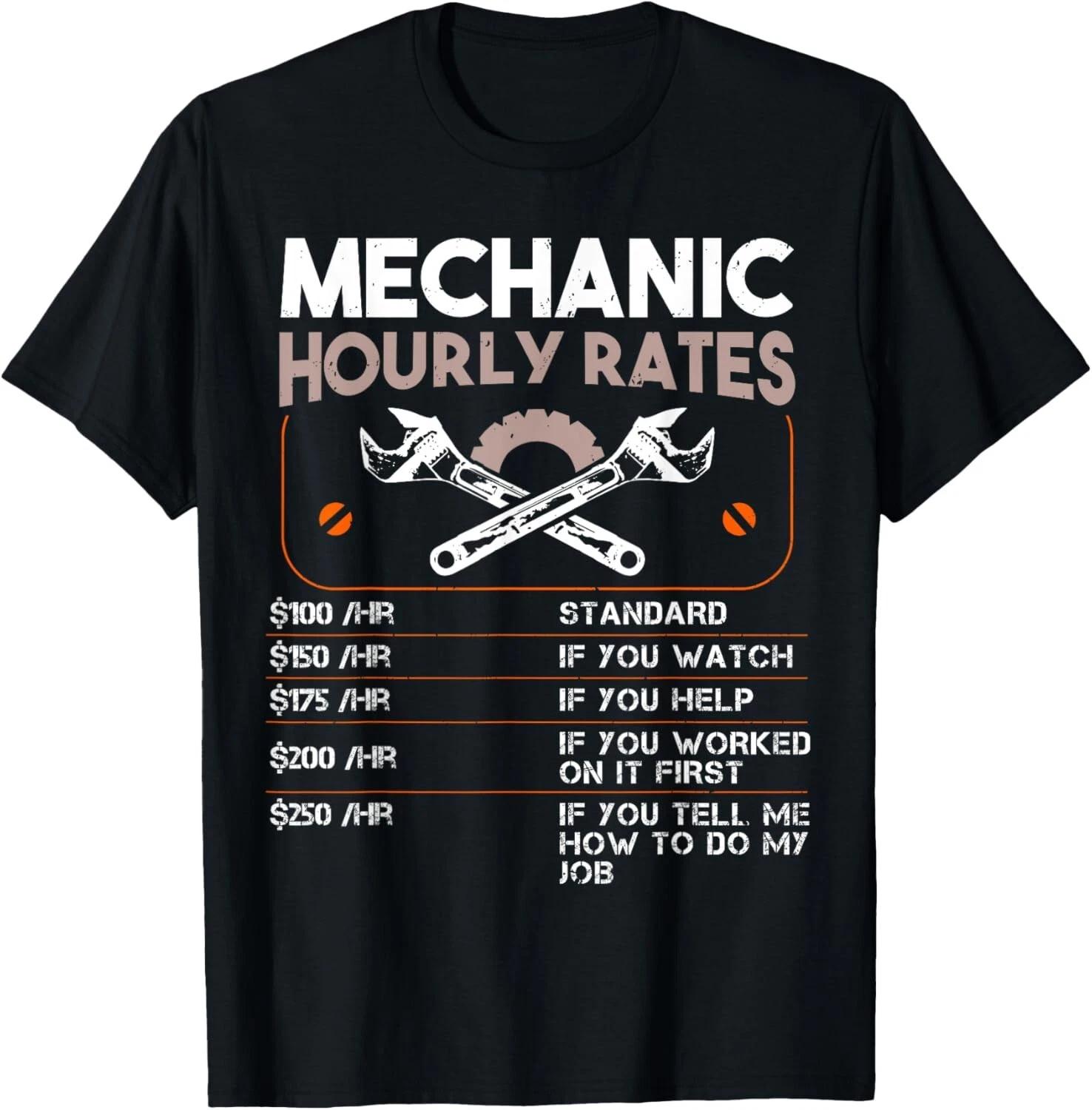 Car Mechanic Hourly Rate Auto Repairman Funny Labor Rates - Gift Unisex T-Shirt S