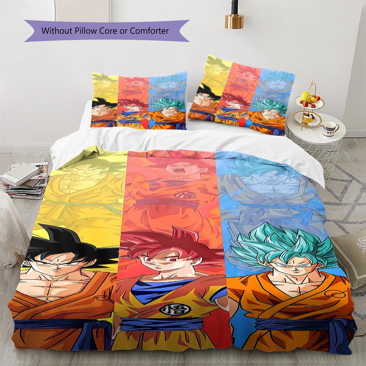 

Dragon Ball Super Pattern Bedding,Quilt Set Quilt Cover Pillowcase Home Birthday Gift (1 * duvet cover + 2 * pillowcase, without core) 135x200cm