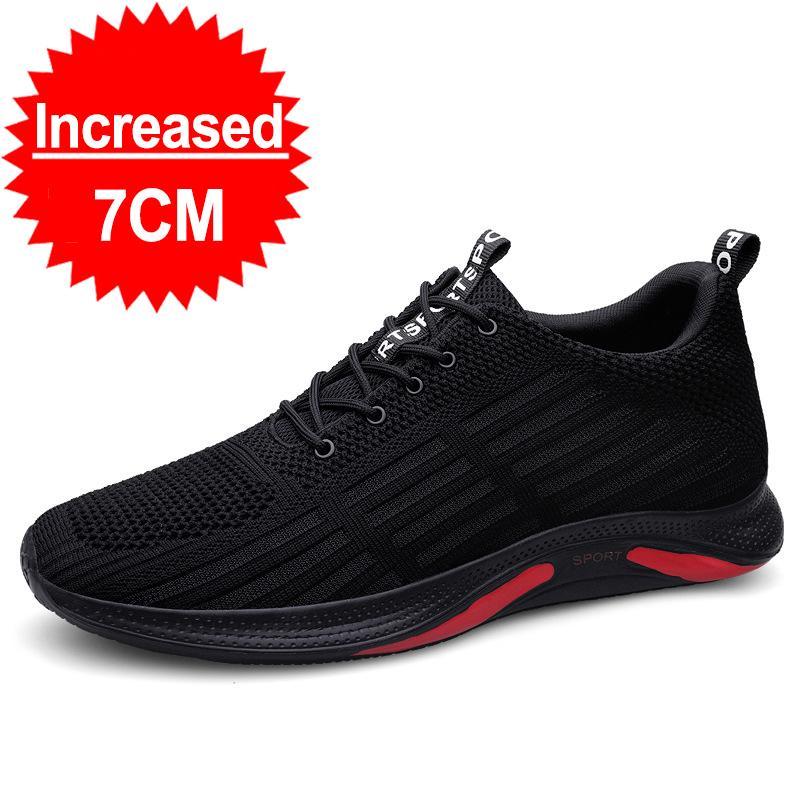 Sneakers Tall Men's Elevator Shoes For Men Leisure Height Increase Insole 7cm Casual Luxury Mesh Summer Running Shoes Skateboard