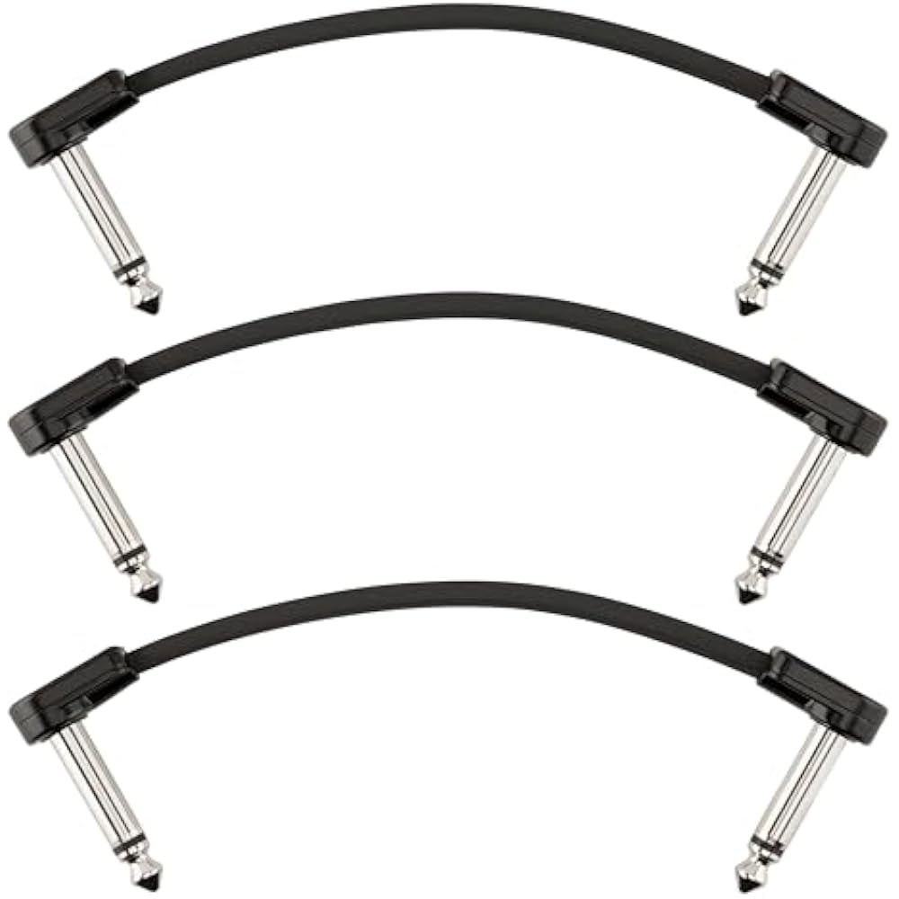 Fender/Blockchain 4" Patch Cable 3-Pack Angle/Angle Fender [Set of 3 Patch Cables]