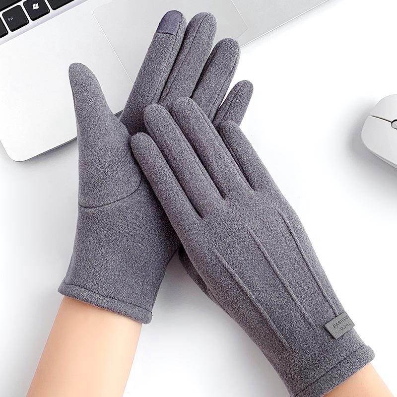 Warm Gloves for Women, Autumn and Winter Cycling Velvet Thickened Windproof Touch Screen Gloves, Winter Cycling Cold-proof Gloves