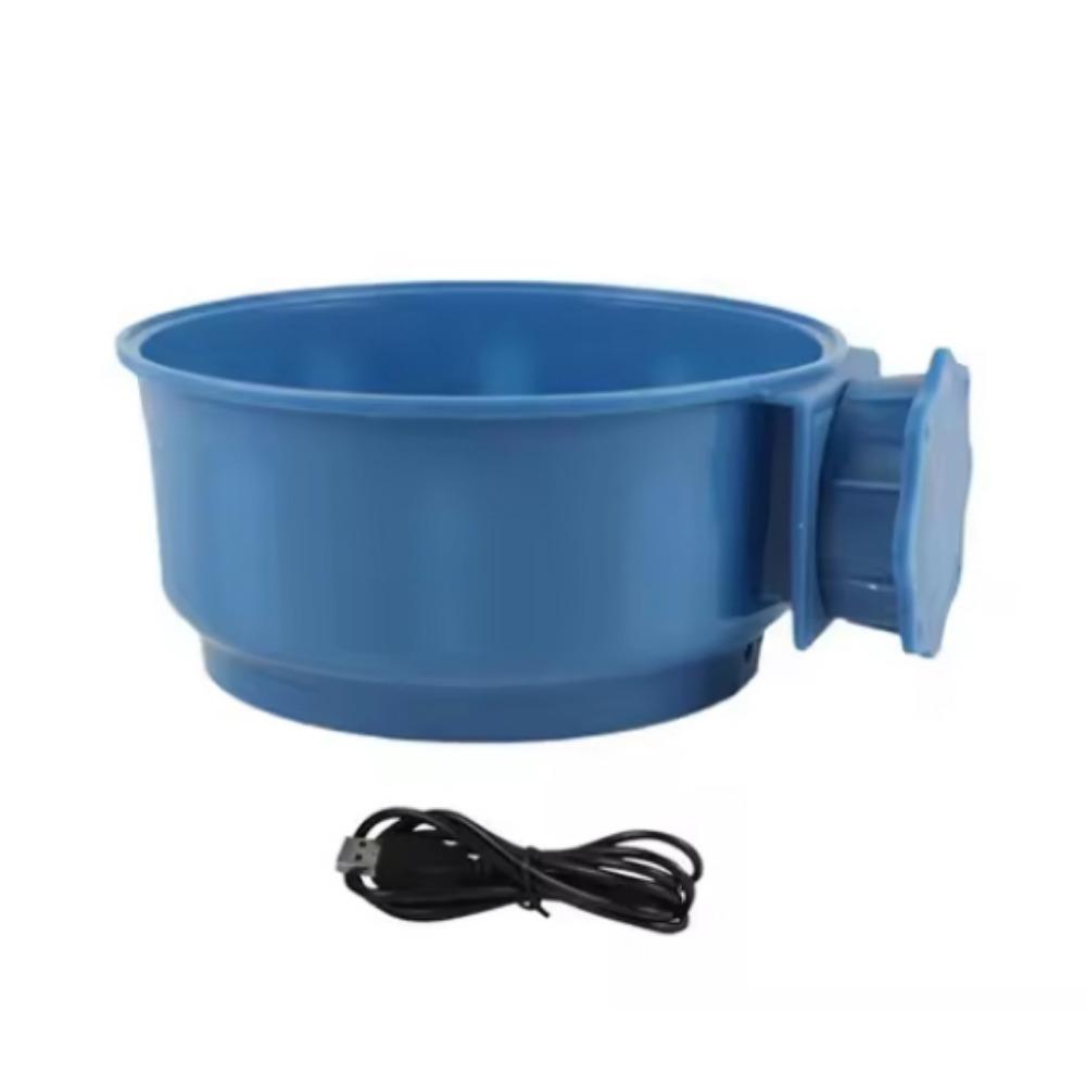 

Практичная миска для подогрева воды для домашних животных объемом 600 мл, пластиковая, с постоянной температурой, USB, для кормления домашних животных, подвесная электрическая миска для домашних животных, зимняя синий