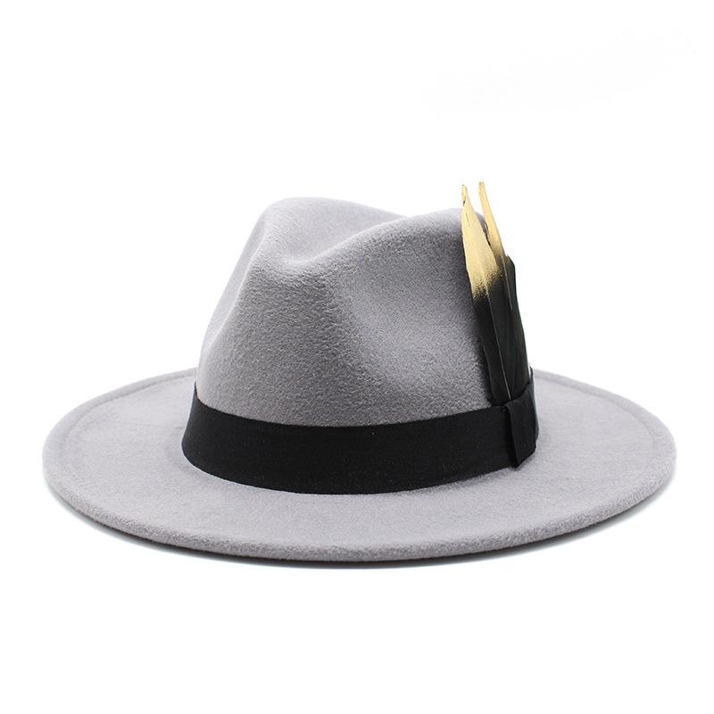 Panama Top Hat British Versatile Flat Edge Jazz Hat Woolen Top Hat Men'S And Women'S Hats
