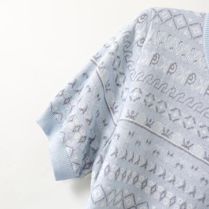 Damen Kurzarm-Stricktop mit Blumenprint