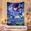 Custom Personalized Tapestry,Blue Lock Print Custom Name Text Wall Art Hanging for Bedroom