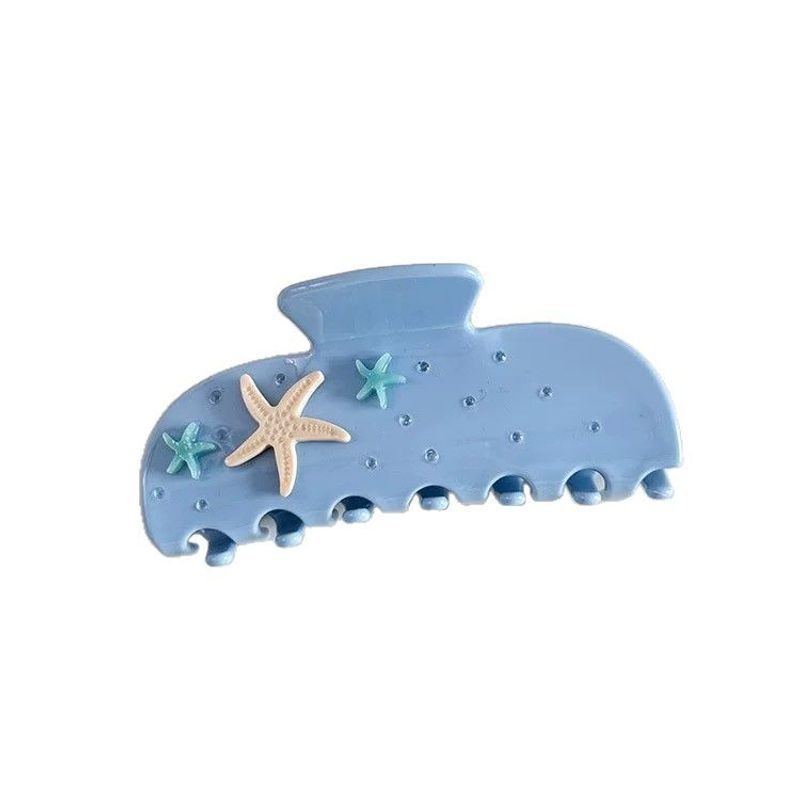 1pc New starfish diamond studded grip clip with simple and high-end temperament, shark clip with ponytail and hair accessories