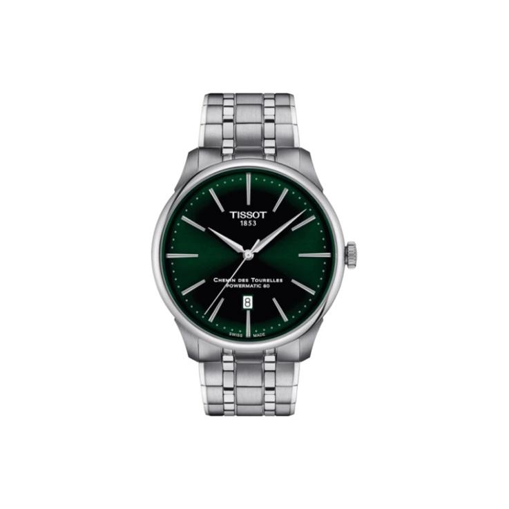TISSOT Men s Tourelles Collection Watch T139.407.11.091.00 Green Regular Watch Box