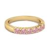 Pink CZ Half Eternity Band Women Wedding Ring  - 925 Sterling Silver Gold Vermeil