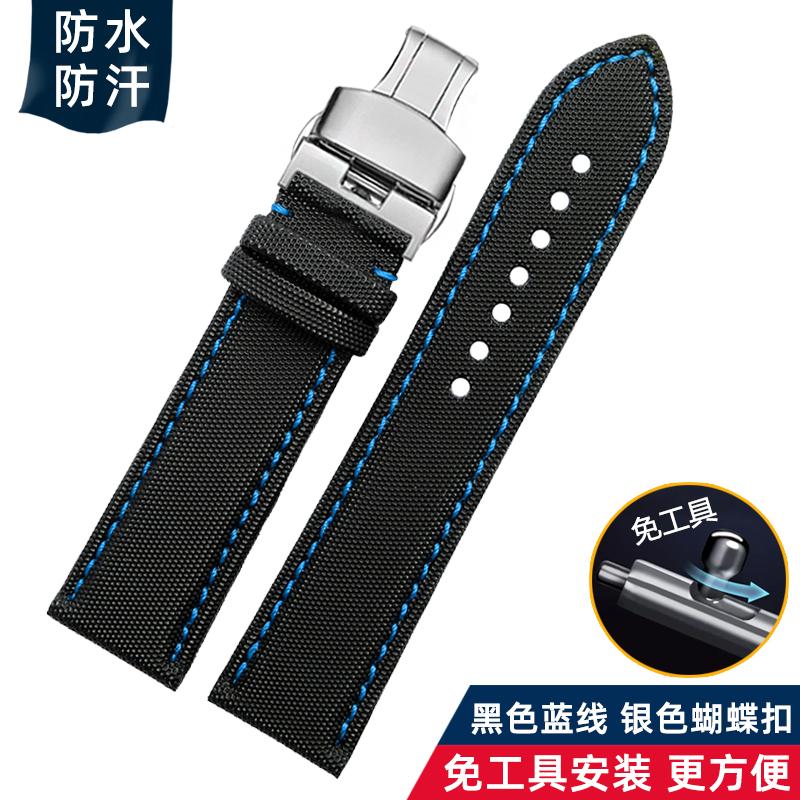 Schnellwechsel-Uhrenarmband Für MIDO Helmsman commander omega Tag Heuer Nylon Canvas Leder Wasserdicht Herren-Uhrenarmband 20mm 22mm
