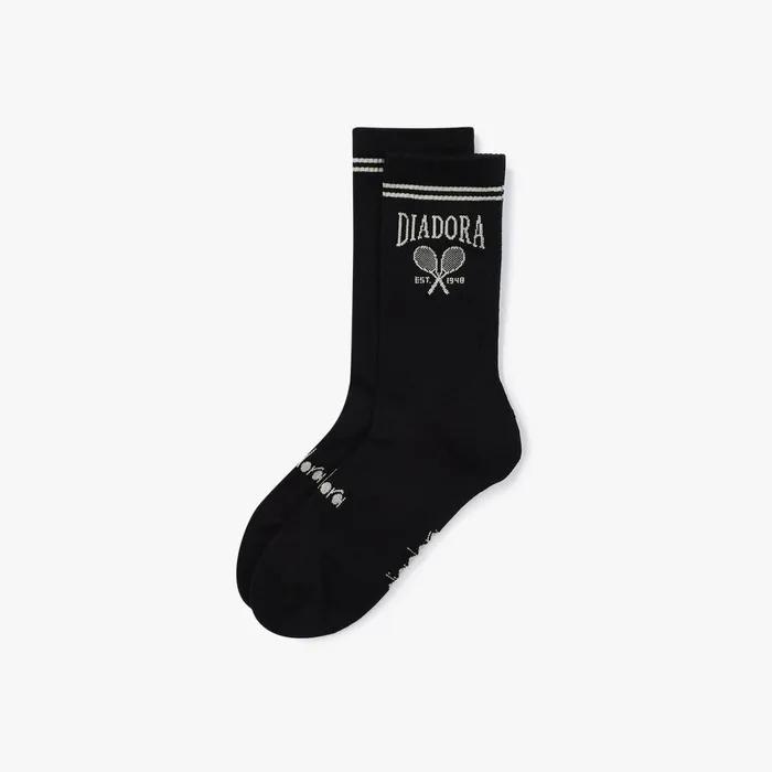 Logo Embroidered Quarter Socks BLACK