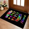 Custom Name Colorful Faces Living Room Non-Slip Area Rug Soft Carpet for Bedroom Kids Playroom Sofa Office Home Decor Doormat