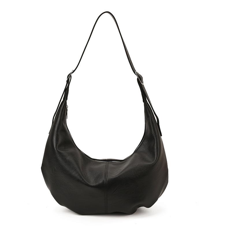 PU Hobo Bag Women's Fashion Shoulder Tote with Soft Texture Large Capacity Casual Everyday Handbag