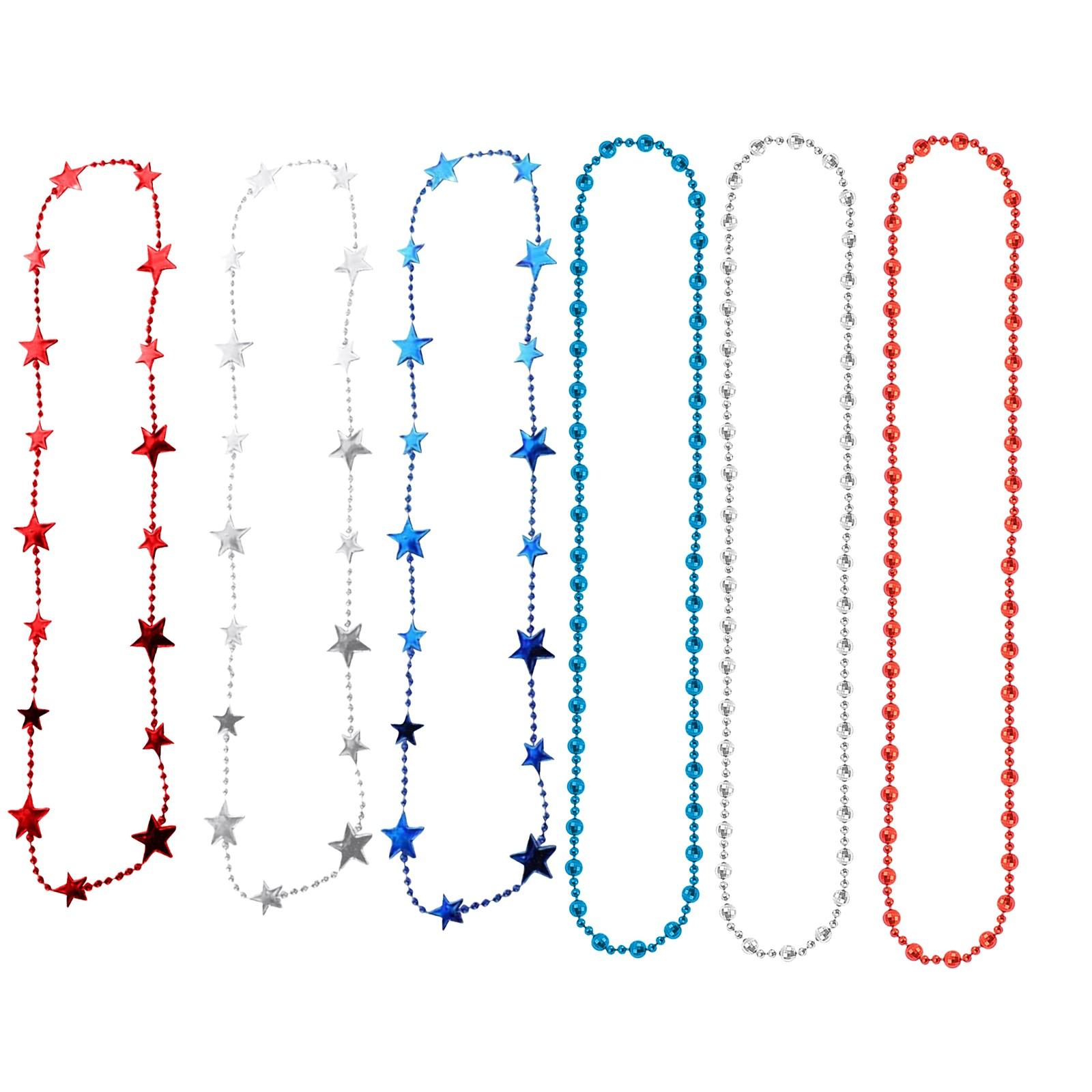 

4th Of Julys Party Favors For Kids & Adults, Red Blue Beads For Fourth Of Julys Party Supplies Parades Accessories
