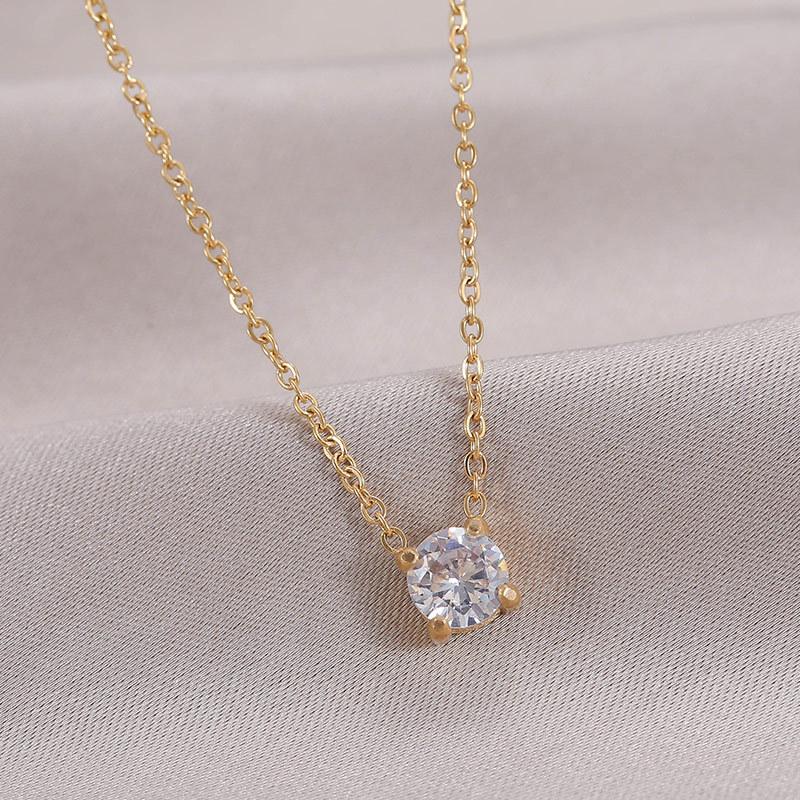 Titanium steel diamond necklace women's niche design collarbone chain exquisite light luxury jewelry