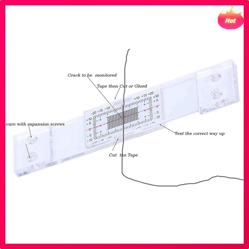 Crack Monitoring Record, 6Pcs Crack Measurement Tool, Crack Width Gauge, Clear Acrylic Corner Crack Comparison Caliper