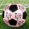KPop Dämonenjäger Thema Größe 5 Fußball, Geeignet für Spiele drinnen und draußen, ein Geschenk für jeden geeignet.