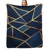 Navy Gold Stone Geometric Throw Blanket Warm Cozy Throw Blanket for Living Room Couch