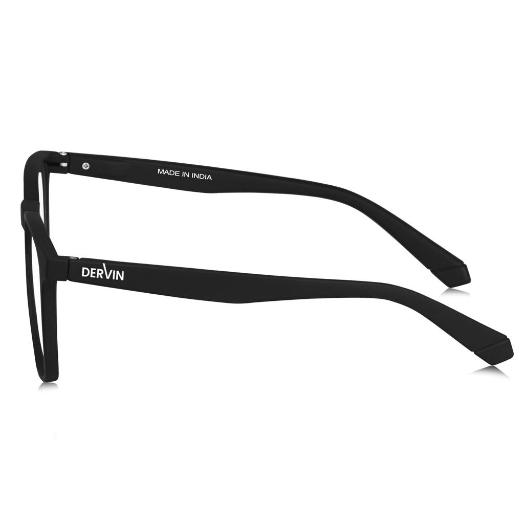 Dervin Blue Light Blocking Eyeglasses for Men & Women | Zero Power, Anti-Glare, Square Frame, UV Protection | Blue Cut Glasses for Computer/Table