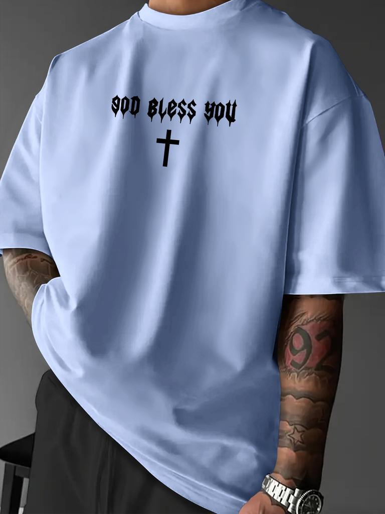 2026 Summer New Style Men's T-shirt Street Casual Fashion Simple Soft Comfortable Breathable 3D Angel Pattern Print