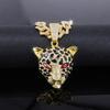 European American Exaggerated Domineering Rhinestone Leopard Head Pendant, HIPHOP Punk Trendsetter Cool Hip Hop Cuban Chain Jewelry