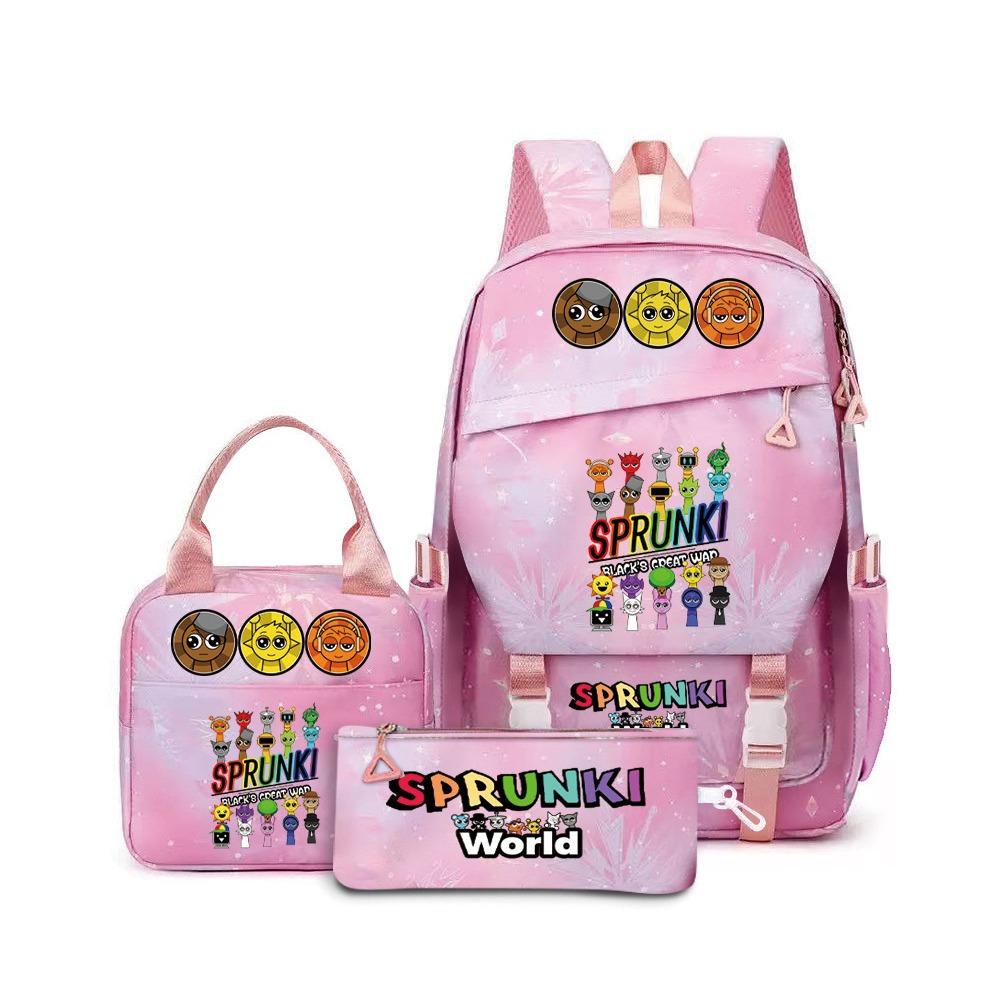 New rhythm box music game schoolbag backpack pencil bag three-piece set student heat transfer backpack