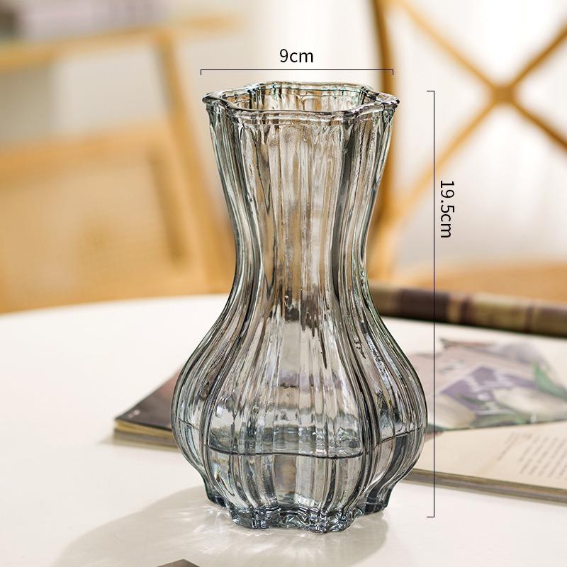 Trendy Retro Vase for Fresh Flowers & Lucky Bamboo - Nordic Style Glass Vase