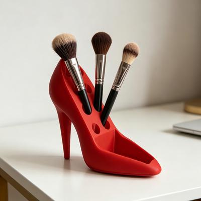 Storage Rack High-heeled Shape Decorative Organizer Scientific Partition Storage Holder Reusable Makeup Brush Container for Dressing Table